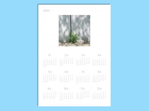 【WPS Presentation】一輪の花カレンダー2