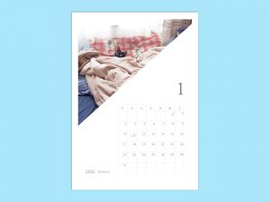2021年月別カレンダー_ねこ_卓上サイズ
